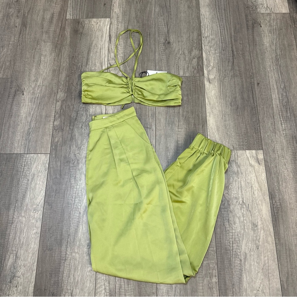 Showpo Lime Green Two-Piece Pantsuit